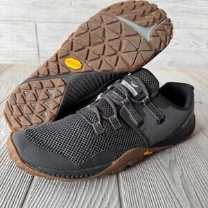 Merrell Trail Glove 6 Barefoot Running Shoes J135379 Mens 10 Black Gray Vibram